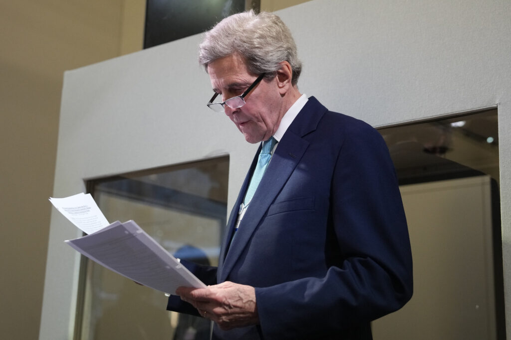 L'inviato per il clima Usa John Kerry al World economic forum 2023 di Davos. Crediti: World economic forum