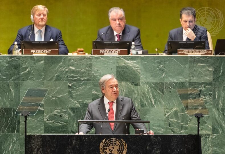 Antonio Guterres alla Conferenza sull'acqua di New York 2023